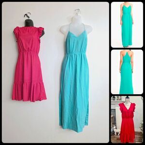 J.Crew Racerback Maxi Dress + Banana Republic Polka Dot Dress - sz 00 Lot